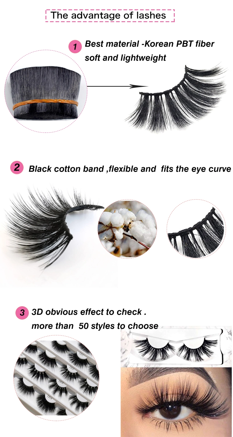 New Styles Fake Lashes Highly Faux Mink 3D Lashes Synthetic Eyelashes Silk Eyelashes