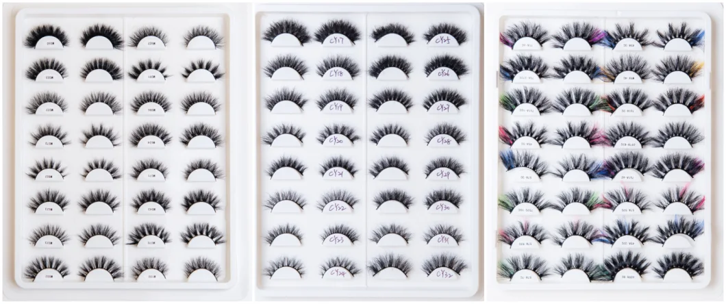 Wholesale 3D Mink Strips Eyelashes Colored Winged Faux Mink Eyelashes